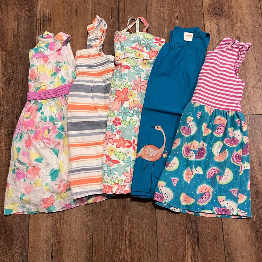 Gymboree Toddler Girl Dress Bundle, 4T